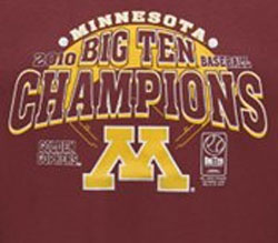 Minnesota Golden Gophers Football T-Shirts - Baseball Big Ten 2010 Champions