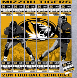 Missouri Tigers Football T-Shirts - 2011 Football Schedule Tickets