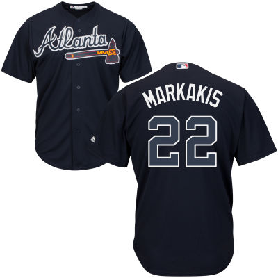 Nick Markakis 22 Atlanta Braves Majestic Cool Base Player Jersey - Navy