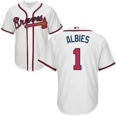 Ozzie Albies 1 Atlanta Braves Majestic Cool Base Player Jersey - White