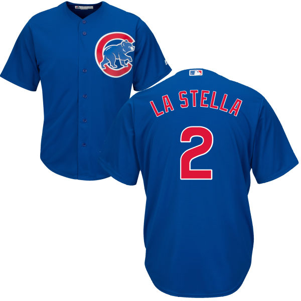 Tommy La Stella 2 Chicago Cubs Majestic Cool Base Player Jersey - Royal