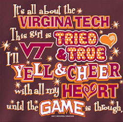 Virginia Tech Hokies Football T-Shirts - Yell & Cheer For Hokies